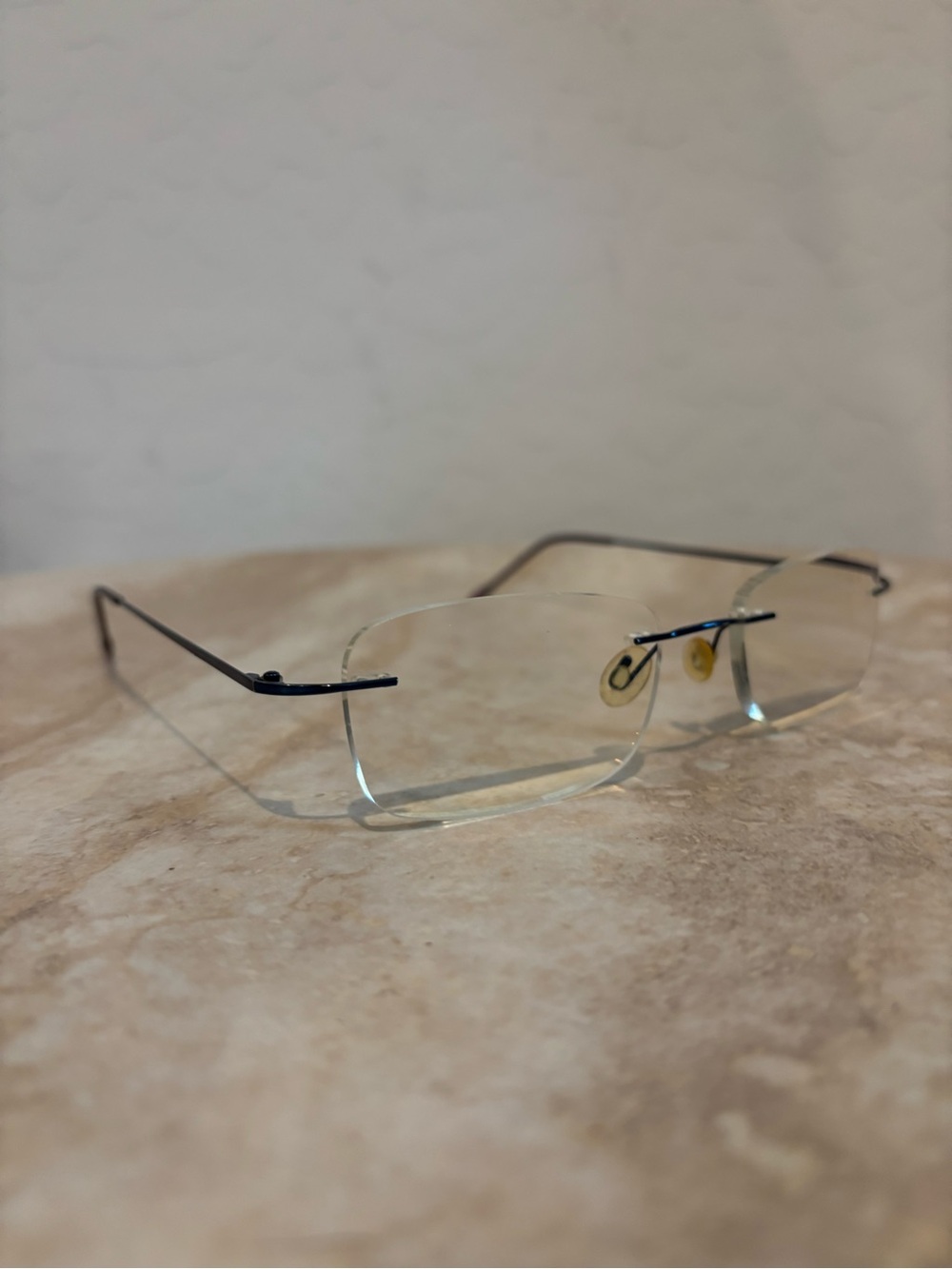 Revel Blue Rimless Rectangle Eyeglasses